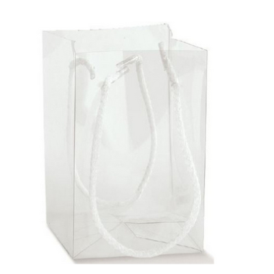 Transparent Shopperbox with cord handles mm.90x90x140 - 10 pcs.