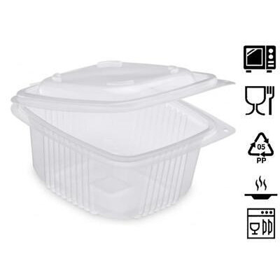 Transparent food containers with lid 1200 CC mm.190x185x69 - Pcs.50